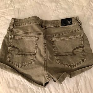 High-waisted denim shorts